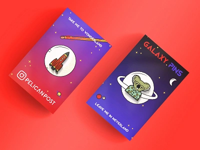 Red Rocket & Geeky Koala enamel enamelpin galaxy koala meteor nerd rocket space universe