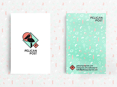 Pelican Post Business Card brand business card ice cream identity logo design pattern pelican print design stationery