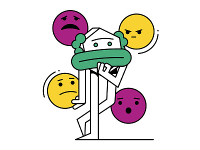 Doubtful bugging cartoon character doubtful emoji outline overthinking restless thinking unhappy