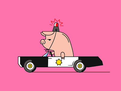 Pig ambulance animal car cartoon cop cops farmanimal pig piggy police