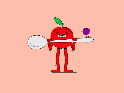 Muscle Monday apple blueberries cartooning health healthy lifestyle lift weights muscle sports strong work out