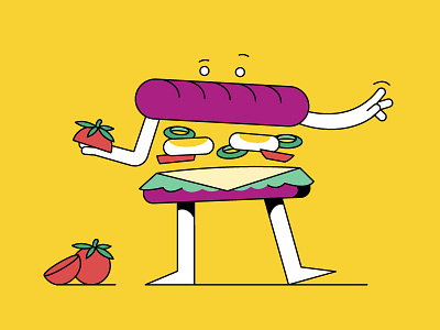 Lunchtime bread character design diet eat food health healty lunch lunchbox sandwich vegetables
