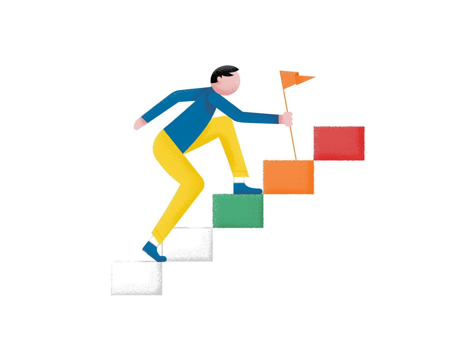 Daily Goals step goal steps flag character male man character male character design targets goals