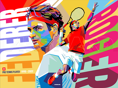 Roger Federer Fan Art WPAP adobe illustrator design digital art goat grand slam illustration nadal nike pop art pro teniis pro tennis rafael nadal roger federer sport tennis tennis open tennis player vector wimbledon wpap