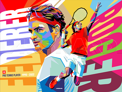 Roger Federer Fan Art WPAP