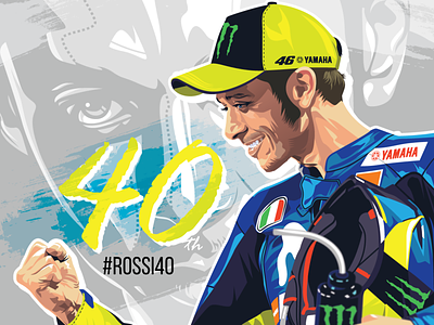 Rossi 40 46 design illustration motogp race rossi valentino rossi vector vr46 yamaha