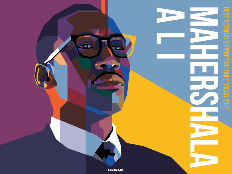 Mahershala Ali adobe illustrator oscar wpap vector illustration mahershala ali film movie book green green book