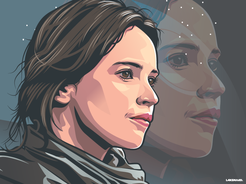 Jyn Erso adobe illustrator vector movie darth vader lightsaber empire sith jedy star trek star wars