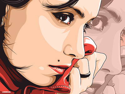 Lady Red Scarf adobe illustrator design illustration vector