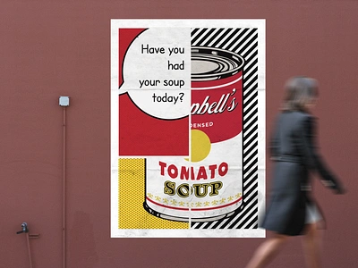 Campbell's Poster andy warhol colorful dots graphic design illustration lines modern art patterns pop art poster print design tomato soup