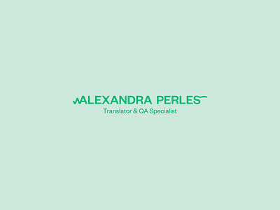 Alexandra Perles brand concept design identity logo logotype translator type typography
