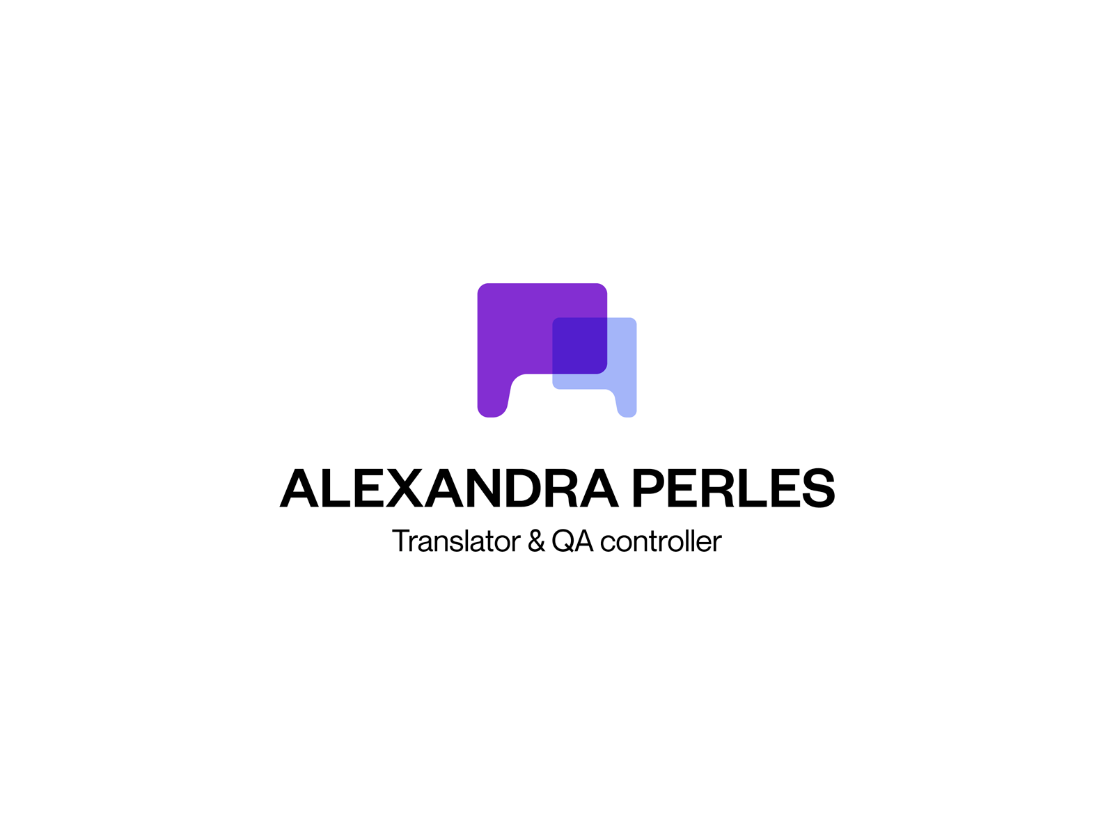 Alexandra Perles Translator brand branding concept design identity logo logotype monogram type typography