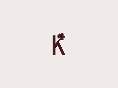 K letter concept design identity leaf logo monogram type typography