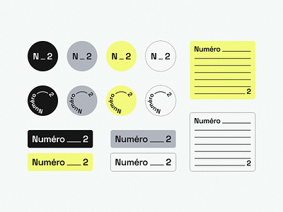 Numéro_2 stickers brand branding concept design identity logo logotype new type typography