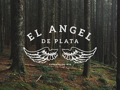 El Angel de Plata angel logo plata type vintage