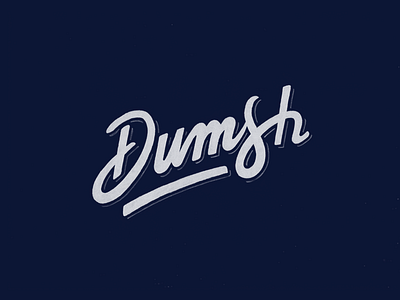 Dumsh handmade handtype logo mural progress type