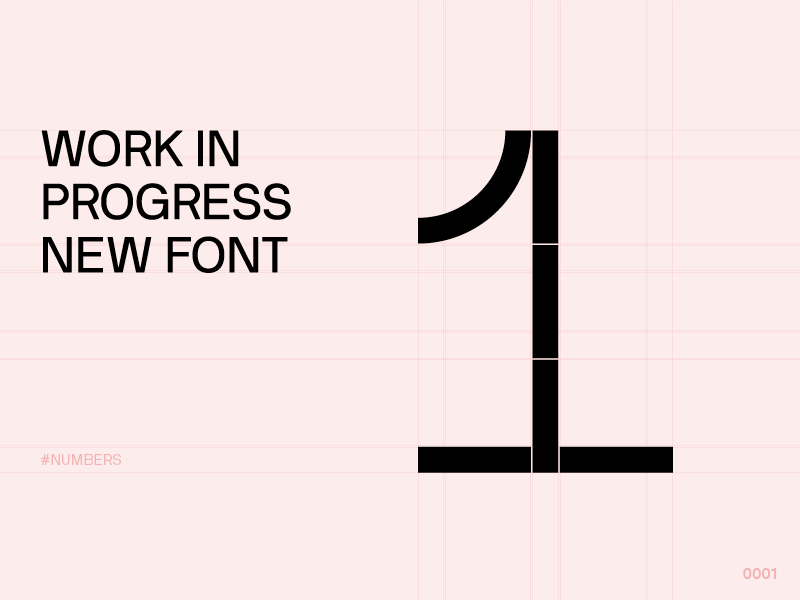 numbers font wip concept design handmade type typography