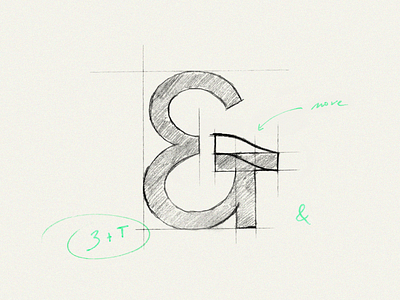 monogram 3 + T concept monogram type typography