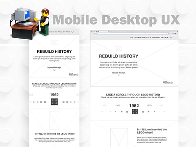 LEGO 60th Anniversary Brand Page UX & UI brand and identity design interaction design ui design ux ui wire frames