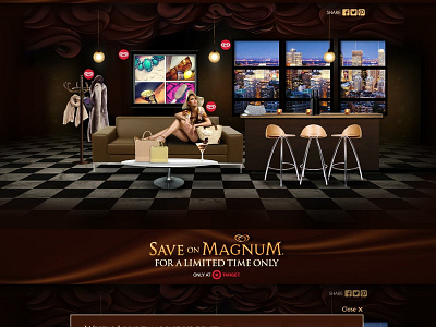 Explore the Magnum Pleasure Lounge at Target art direction ecomm game game ui ui uidesign ux designer