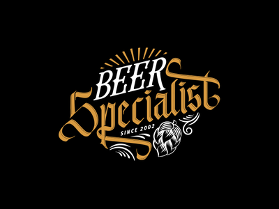 Beer Specialist Brandholic beer calligraphy craft beer design handmade illustration lettering logotipo seal typography