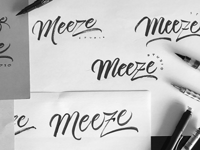 meeze logotype sketchs branding design handmade lettering lettering logo logo logotipo sketch sketching typography vector