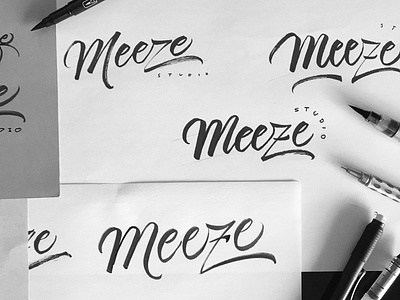 meeze logotype sketchs