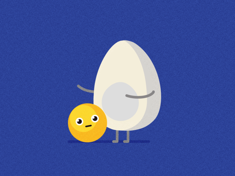 Egg 2d animated gif animation character easter egg emoji flat food illustration smile yolk