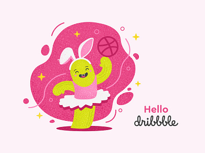 Hello Dribbble! ball cactus debut design dribbble first graphic hello hellodribbble illustration illustrator joy shot vector