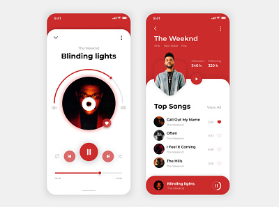 Music Player App Design interface mobile mobile app mobile design music music player ux ui