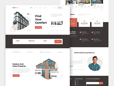 Real Estate Landing Page interface landing landing page real estate ux ui