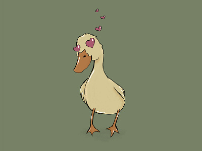 Ducking in love duck illustration love