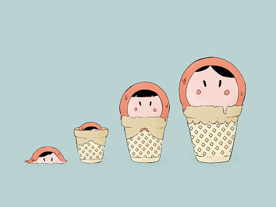 Ice cream matryoshka ice cream illustration matryoshka