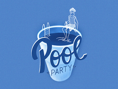 Pool Party character cup design happy illustration illustration digital inktober inktober2020 lettering pool pool party procreate stamp design stamps typography