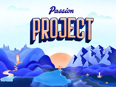 Passion Project Wander brush colorful design happy illustration inktober lettering lettering artist mountain nature procreate type wanderlust