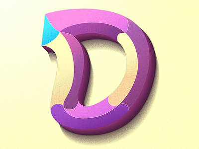 D - 36 days of type 03 36days 36daysoftype 36daysoftype d 3d bevel beveled gradient gradient color illustration lettering letters logo logotype typedesign typeface typography