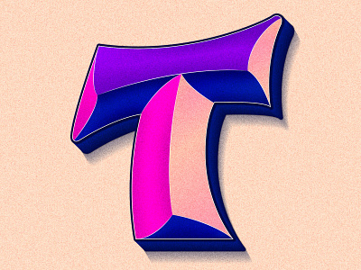 Letter T 36days 36daysoftype colorful gradient happy illustration lettering lettering artist type typography