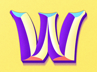 Letter W 36days 36daysoftype colorful gradient illustration lettering lettering artist procreate art type typography