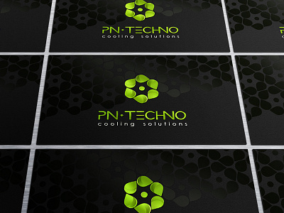 PN-TECHNO visit cards corporate identity drop fan logo pattern pn techno visit card