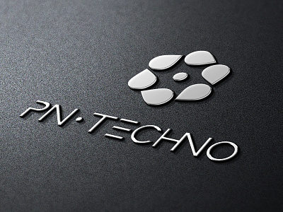 Pn-Techno Metallic Badge logo corporate identity drop fan logo metallic badge pn-techno