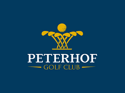 Peterhof golf club ball club concept flat fountain golf golf club identity logo outdor sports vector