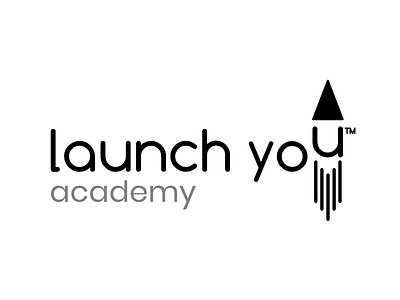 Launch You Academy Logo Concept academy design flat logo rocketship web