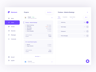 Workshark ui design