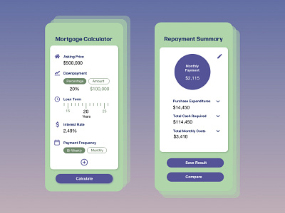 DailyUI 004 - Mortgage Calculator app design calculator calculator app dailyui dailyui004