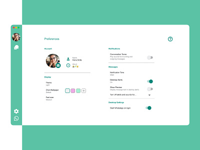 DailyUI 007 - WhatsApp Settings Page 007 dailyui dailyui007 desktop app settings ui whatsapp