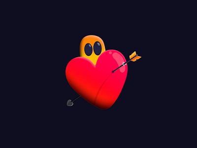 Ghostie love apple arrow cyberghost design heart illustration love mac motion5 valentines