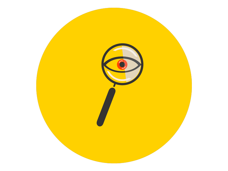 Don't spy apple black circle evil eye gif mac magnifying glass motion5 red round spy yellow