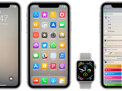 Full Setup apple apple watch homescreen iphone xr lockscreen setup