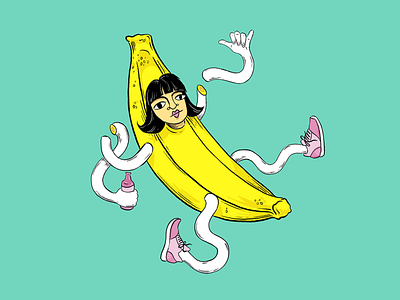 Banana Girl adobe illustrator character character creation design graphic design illustration vector