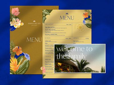 Marina del Sol Menu adobe illustrator adobe indesign branding color design graphic design illustraion logo menu resort tropical typogaphy typography